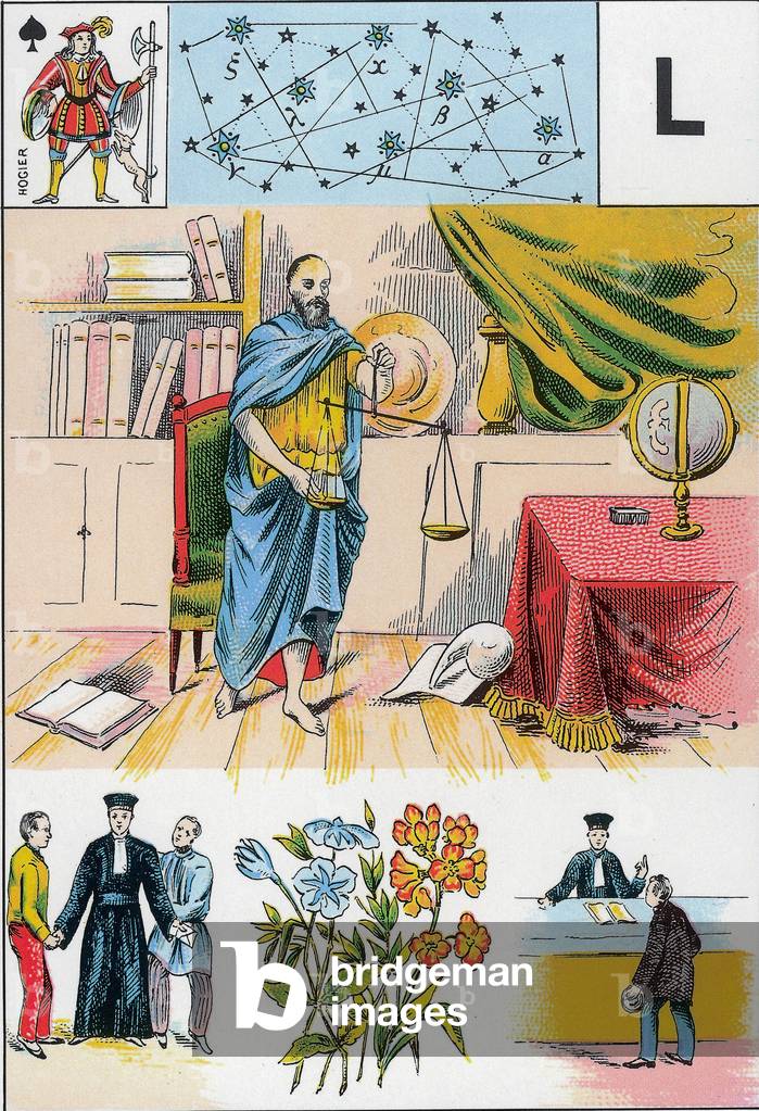 The game of Miss Lenormand, game of divinatory card created by Marie-Anne Adelaide Lenormand (1772-1843), cartomancer of JosephineofBeauharnais