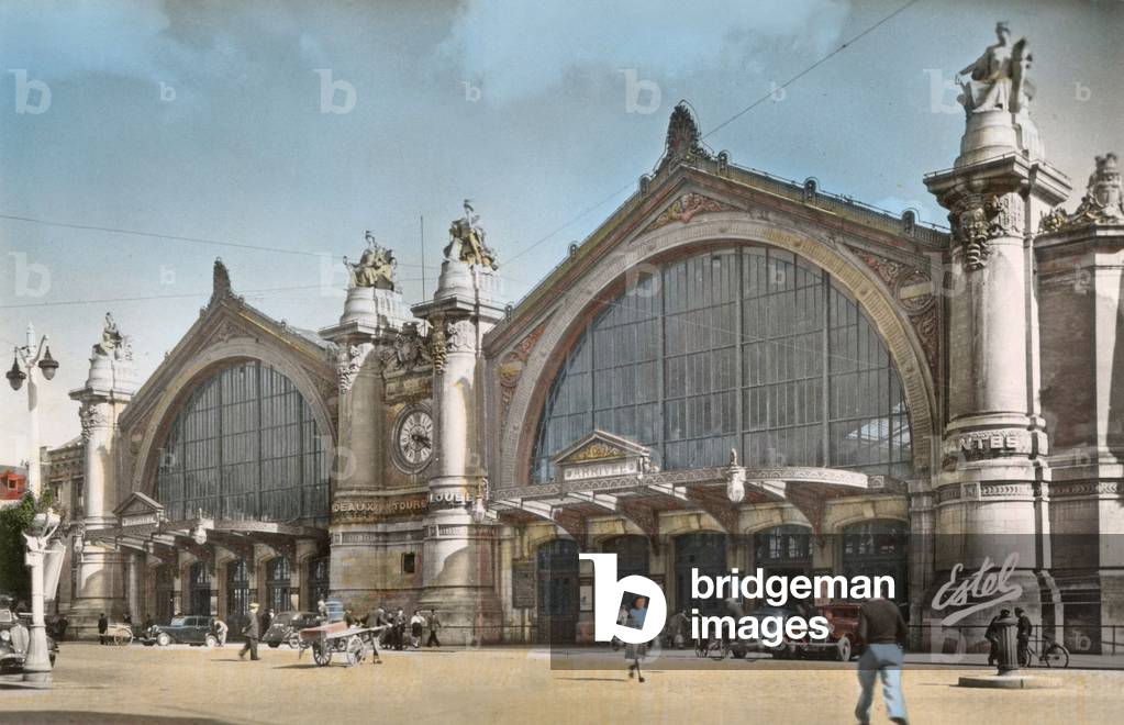 Tours, France: The Railway Station, Postcard, c. 1950