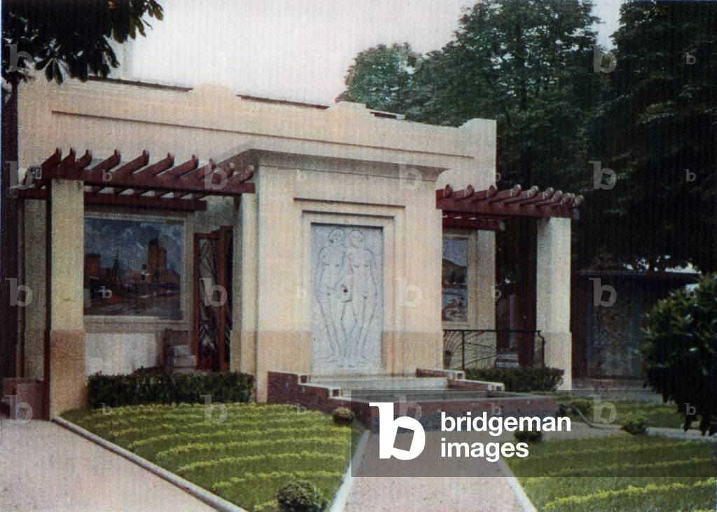 International Exposition of Modern Industrial and Decorative Arts, Paris, 1925: pavilion of economic association of Limoges, architect P. Chabrol, from general report (artistic and technic section) for international exhibition of decorative, industrial, modern arts, Paris, 1925, editions Larousse 1927