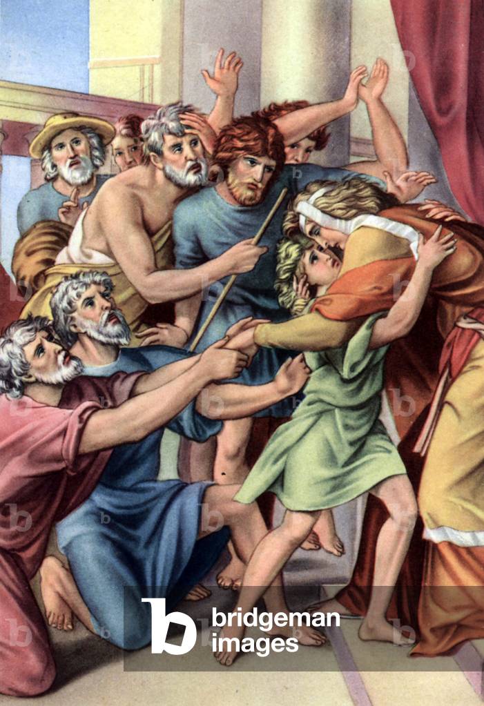 Set of biblical educational Postcards in the 50's (print)