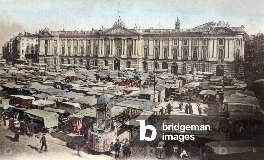 Capitole square in Toulouse, Postcard, c. 1900 - 1910