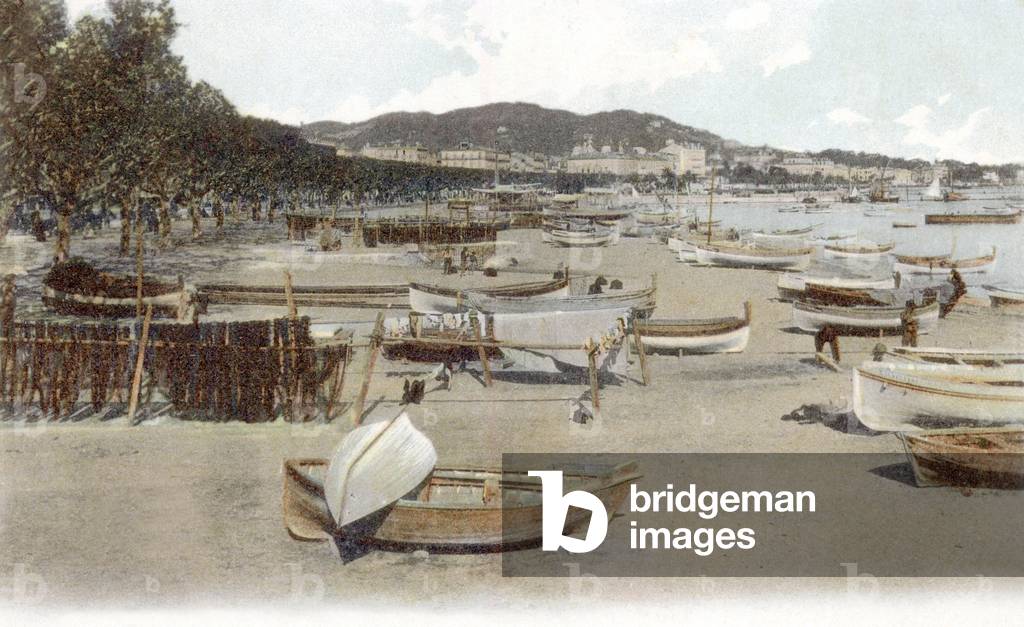 Cannes (French Riviera): drying of nets, Postcard, c. 1906