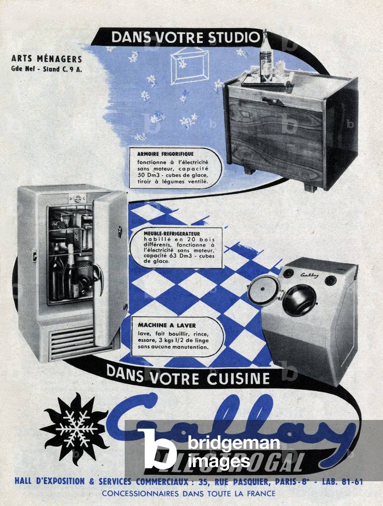 French advertisement for Gallay electric appliance, 1952