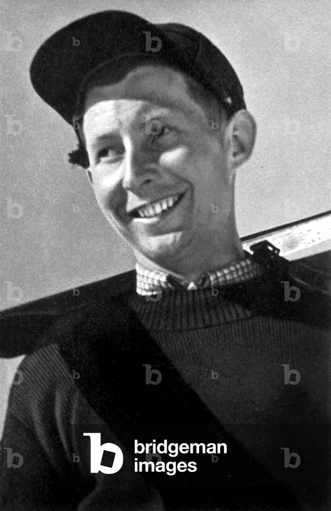 Olympic games in Garmisch-Partenkirchen, 1936: nordic combined: german skier Franz Pfnur (gold medal)