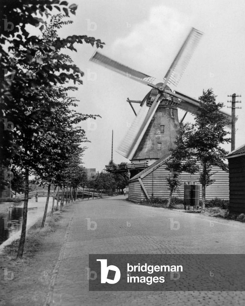 Windmill in Zaandam, Holland, 1930