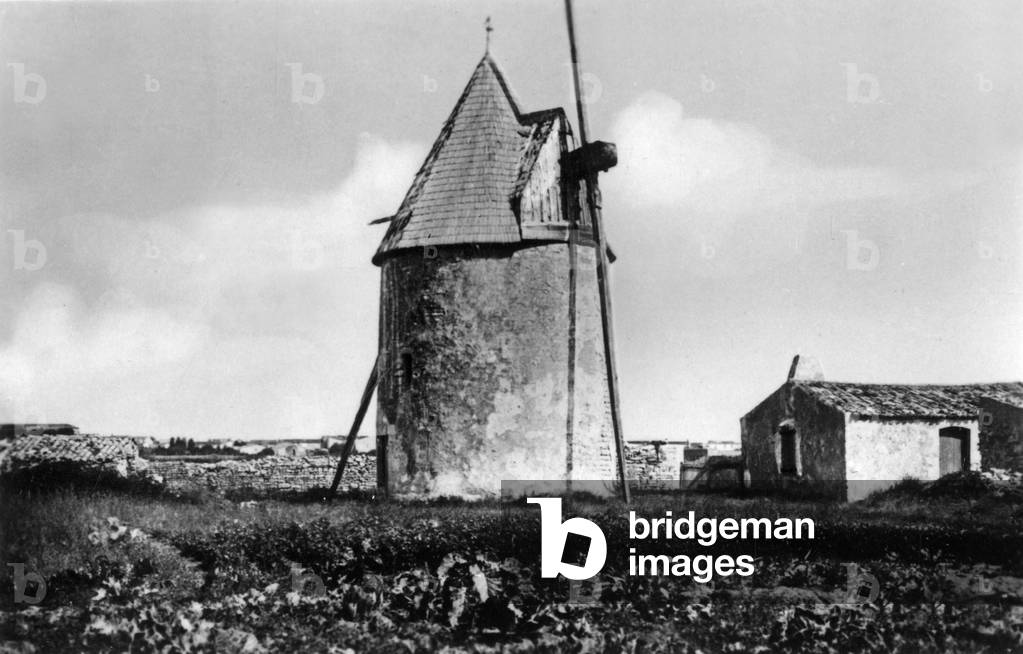 Isle of Rhe, France: Sainte Marie de Re: windmill c. 1930