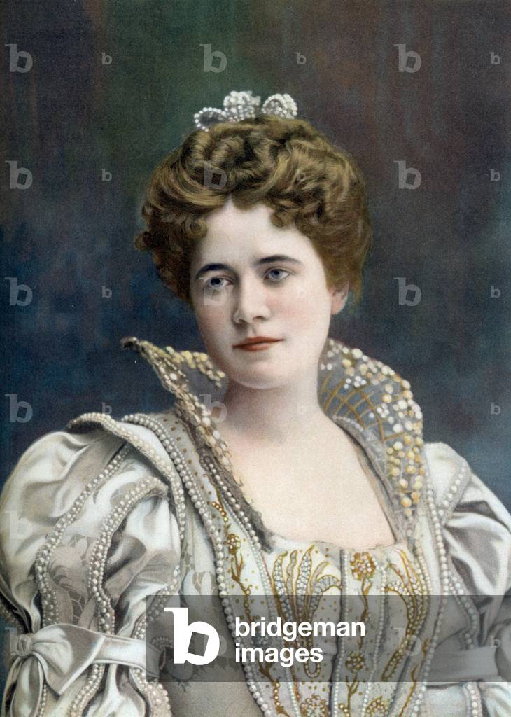 French comedian Miss Maille as Dona Maria de Neubourg in play 