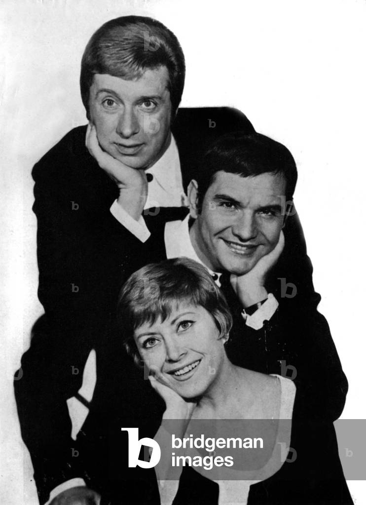 French singers Les Trois Menestrels: Jean Louis Fenoglio, Raymond de Rycker and Ginette Jenevein v. 1960