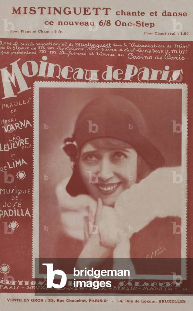 Song 'Gosse de Paris, je suis nee faubourg saint Denis' by Mistinguett, 1929
