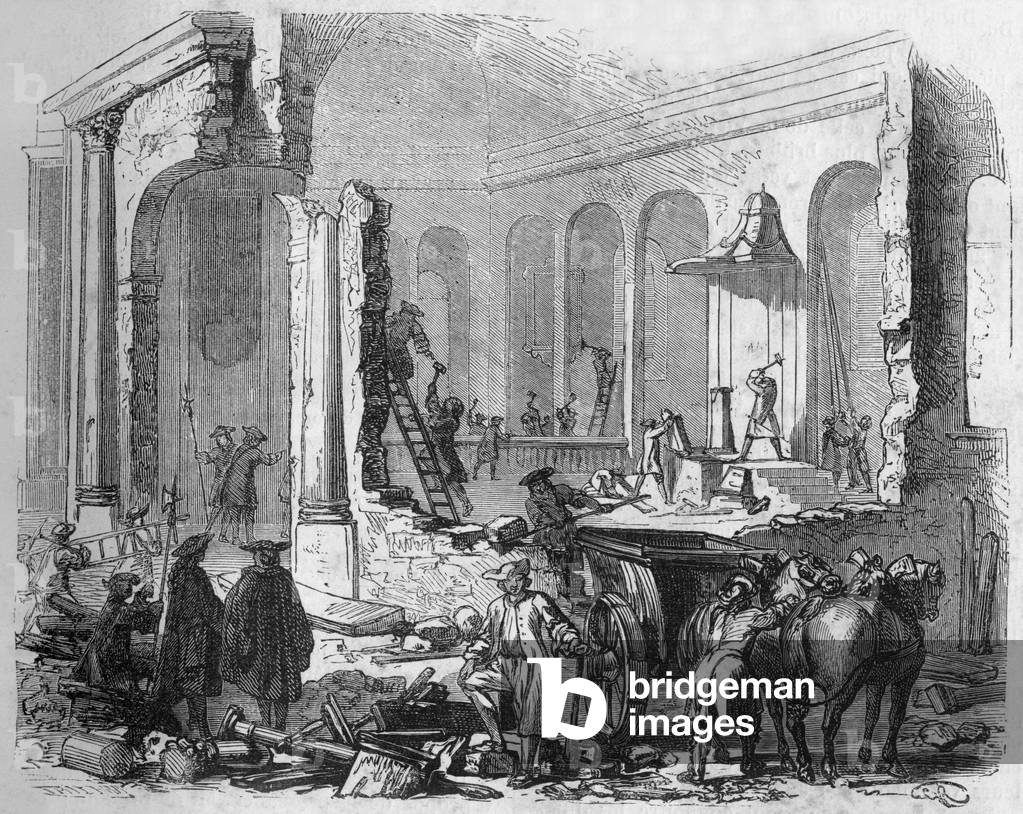 Former Mazas Prison in Paris (1845-1850), engraving from book 