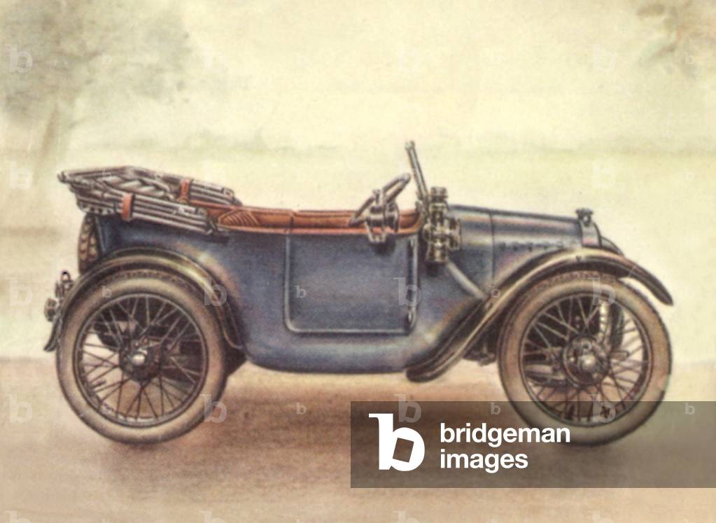 Austin 7 car, England, 1922, vignette for an album about history of cars