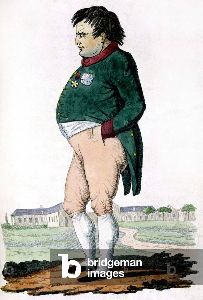 Caricature of french emperor Napoleon 1st march 6, 1821