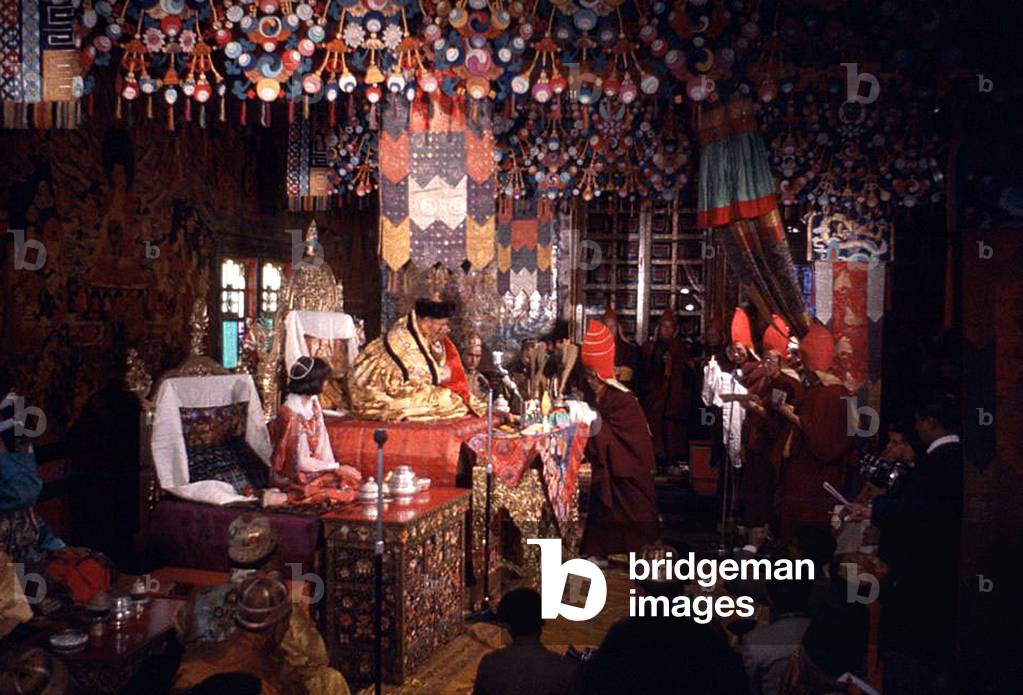 Coronation ceremony of Palden Thondup Namgyal (1923 - 1982) and Hope Cooke, Gangtok, Sikkim, december 1965