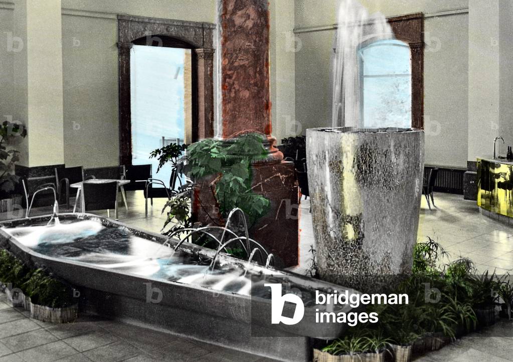 Baden Baden in Germany: hydrotherapic establishment (Trinkhalle) built in 1839-1842, here in the 50's