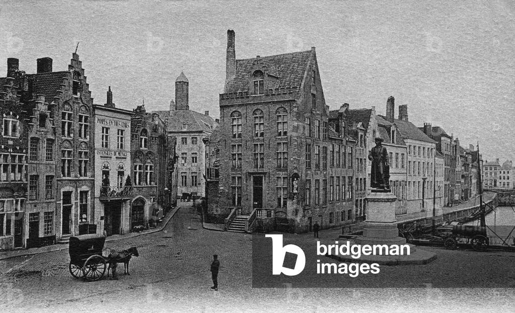 Bruges, Belgium: JeanVanEyck's square, Postcard, 1900