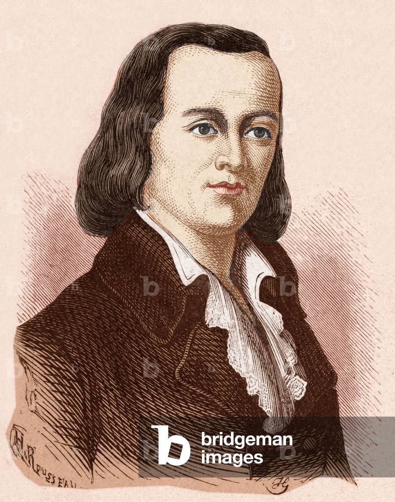 Claude Chappe (1763-1805) inventor of semaphore system engraving