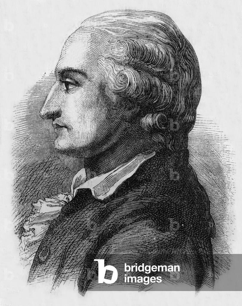 Jean Francois Pilatre de Rozier (1754-1785) French physicist and aeronaut. First human being to ascend in a balloon in 1783, engraving