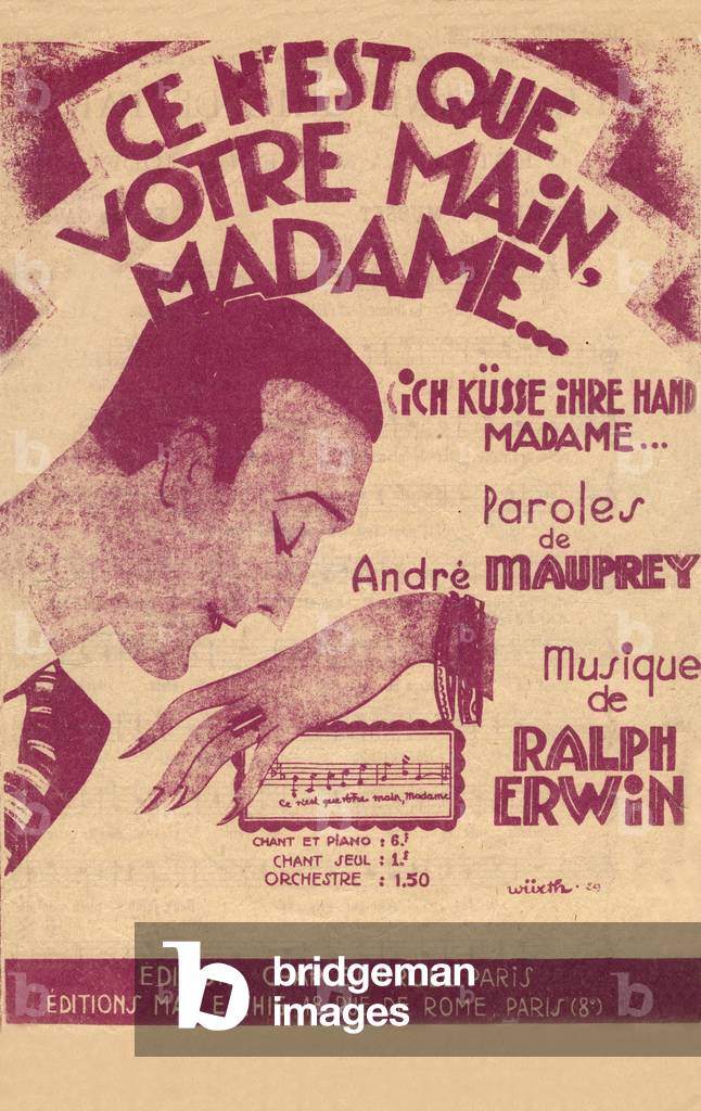 Cover of score of song 