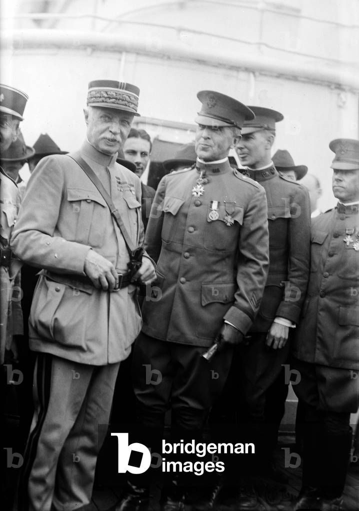 Emile Fayolle (1852-1928) french marshal and Robert Lee Bullard (1861-1947) american general 1921