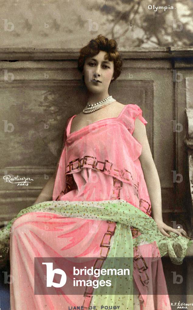 Liane de Pougy (Anne Marie Chassaigne, 1870-1950) famous french courtesan, dancing in Paris c.1900, photo by Reutlinger