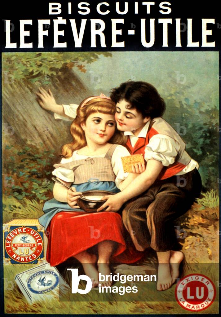 Advertisement for french cookie lefevre Utile, c. 1896 (illustration)