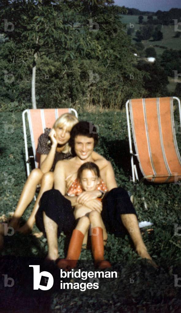 Dany Saval, Michel Drucker and Stephanie Jarre on holidays in Dordogne 1972