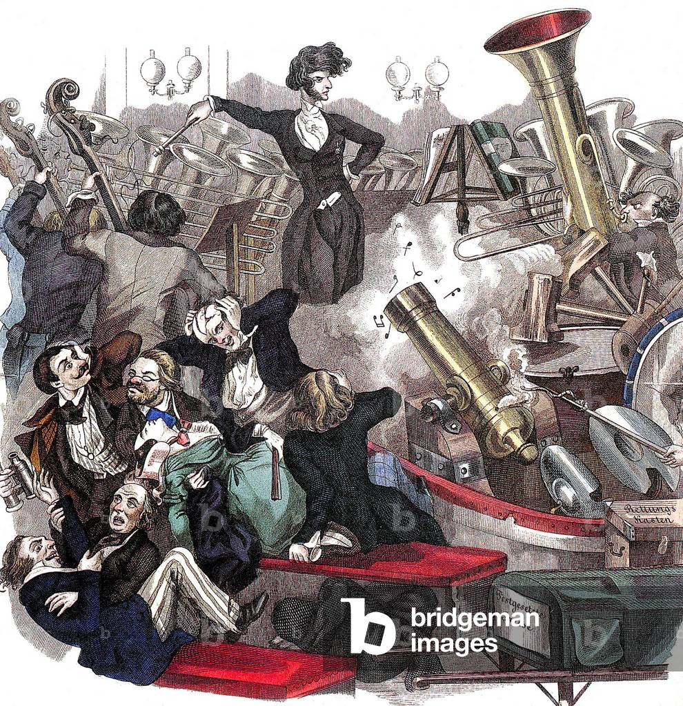 Cartoon of french composer Hector Berlioz published in 
