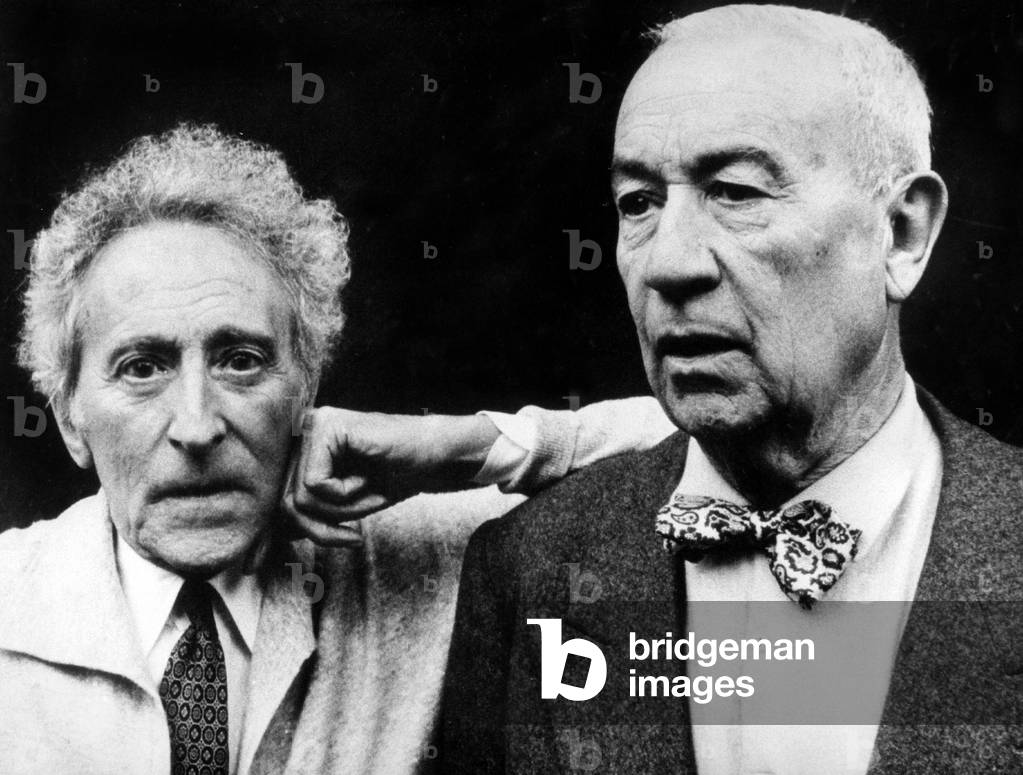 Jean Cocteau and Paul Morand, 1963 (b/w photo)