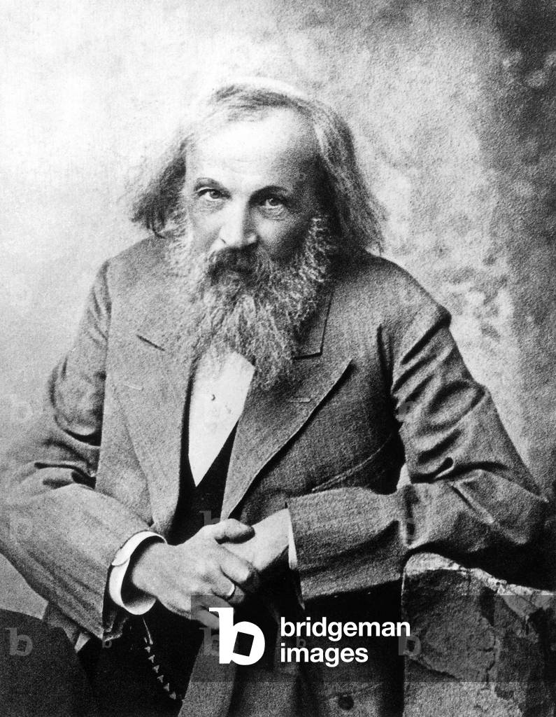 Dmitri Ivanovitch Mendeleiev (1834-1907) russian chemist who established periodic table of chemical elements in 1869, here c. 1905
