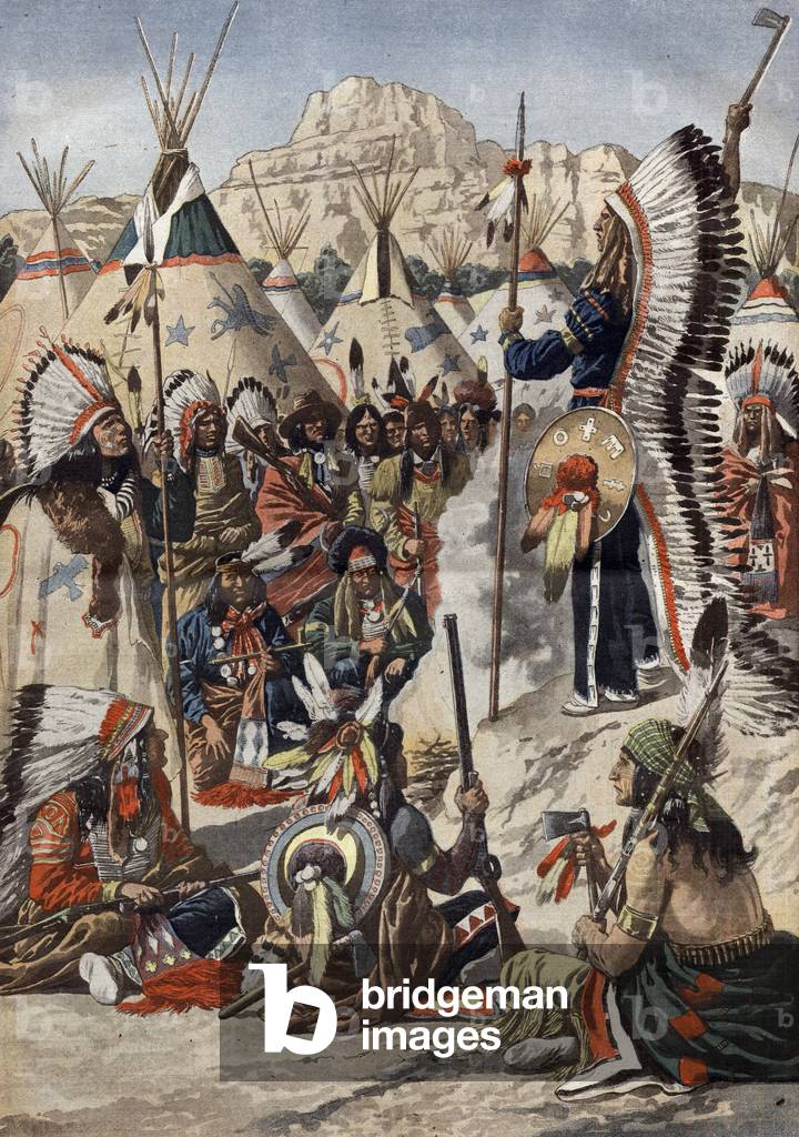 Revolt of Apaches in Arizona, illustration from 