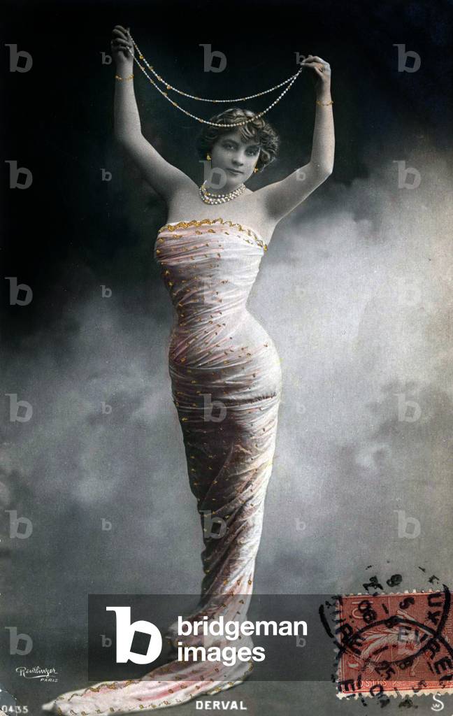 Blanche Derval, french comedian, Postcard, c. 1906