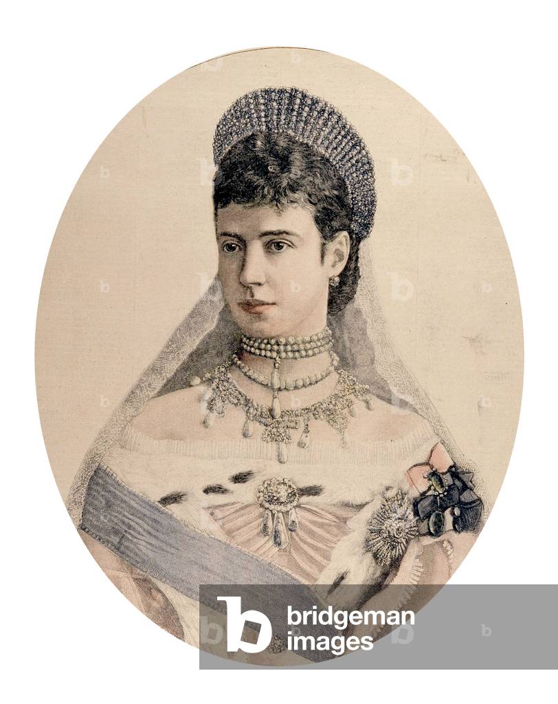 Empress Maria Fedorovna (1847-1928) Princess of Denmark, grand-duchess wife of future czar Alexander III, here in 1882, drawing