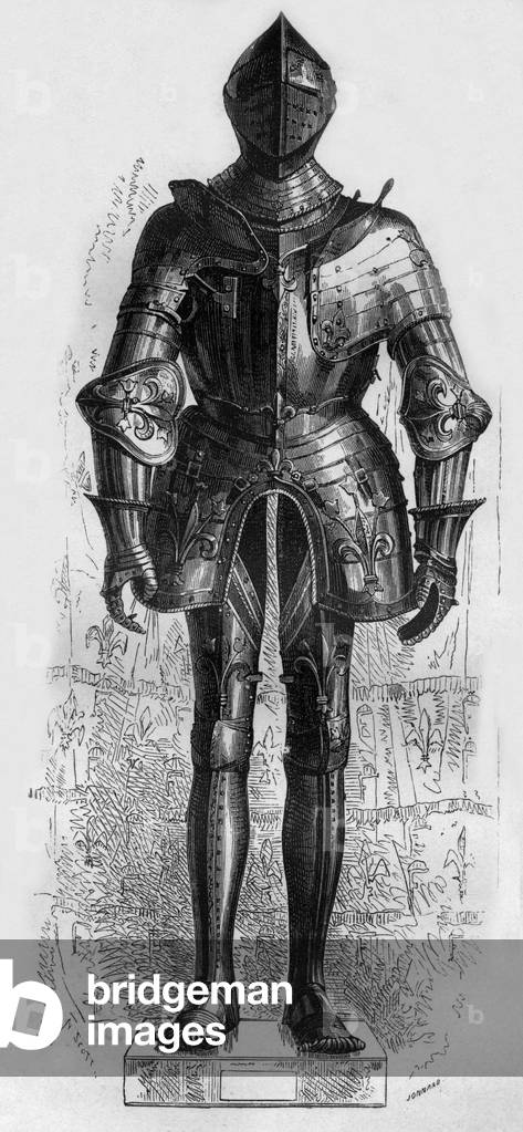 Armour of Francois 1st, french king, engraving