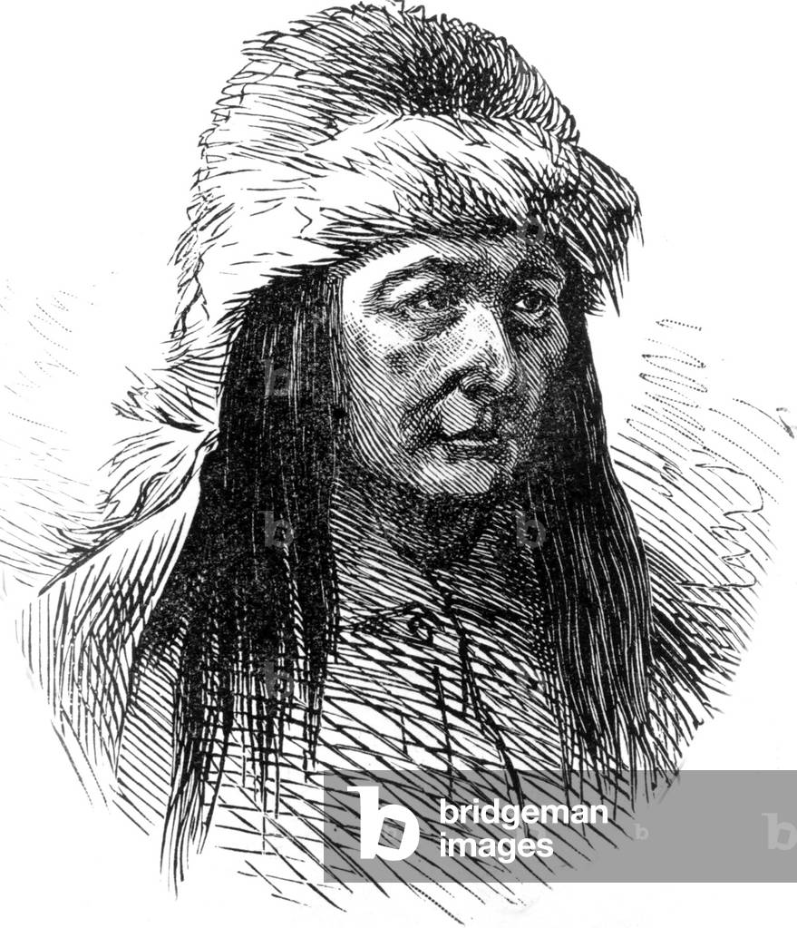 Sitting Bull (1831-1890) last chief of the Sioux to resist the white invader, engraving