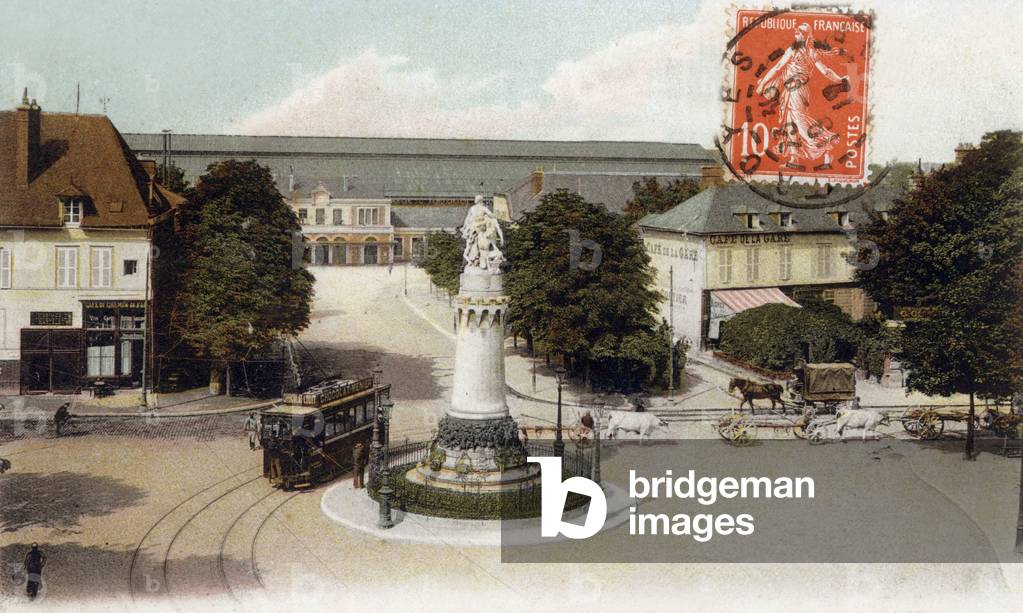 Troyes (France): thestation, Postcard, c. 1912
