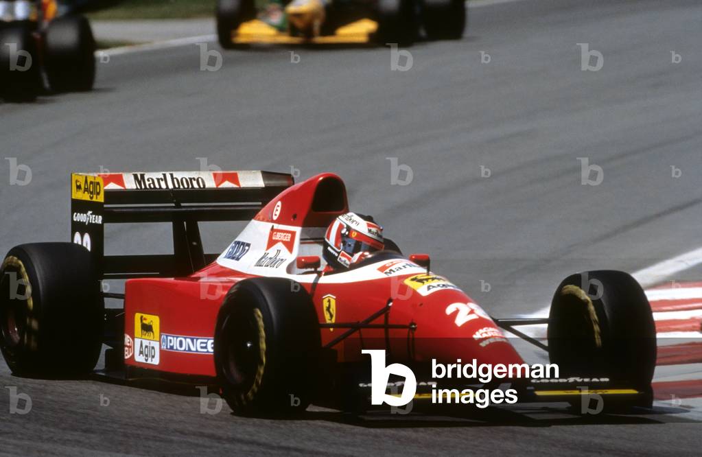Formula 1 driver Gerhard Berger on Ferrari (F93A) in 1993