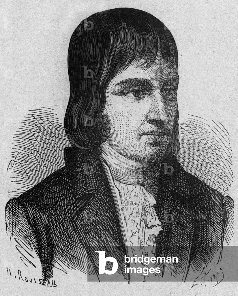 Philippe Lebon (1767-1804) french engineer, inventor of gas lighting and heating, engraving