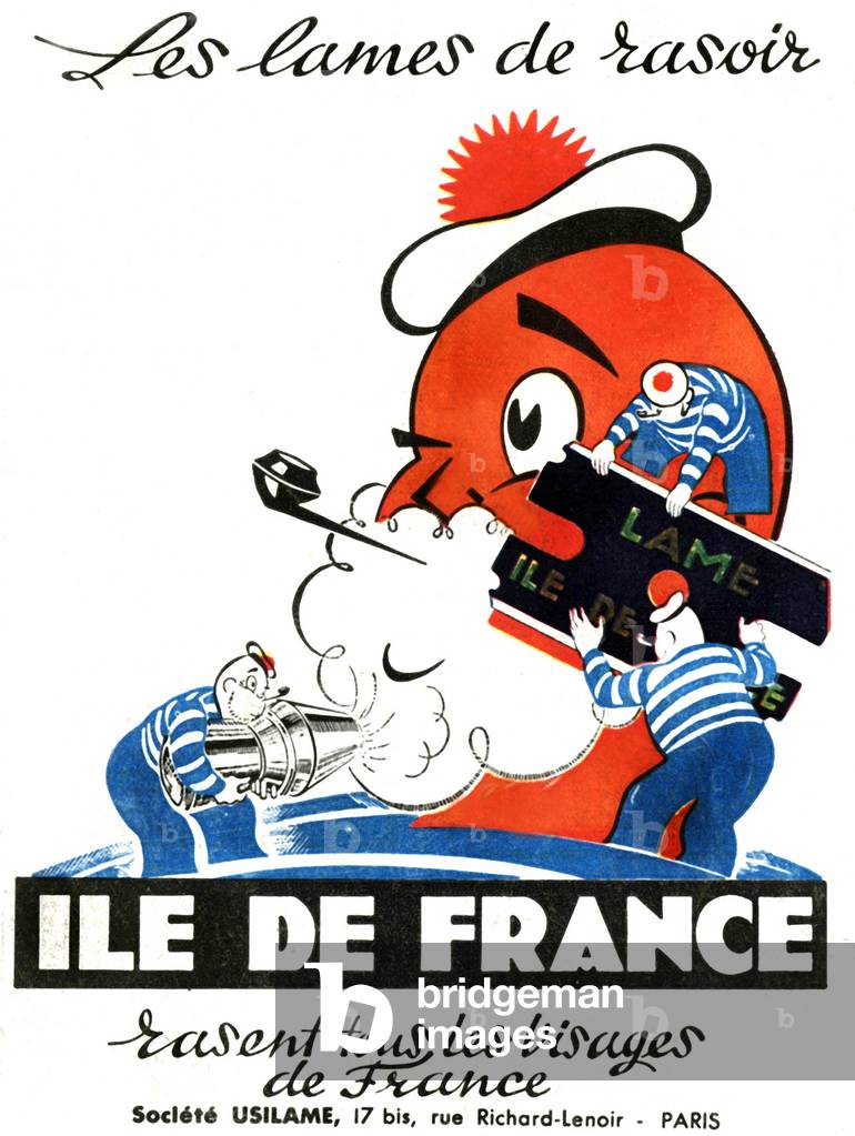 Advertisement for razor blade from french newspaper 