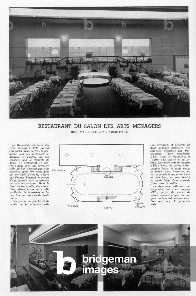 Restaurant of ideal home fair in Paris, 1939 (print)