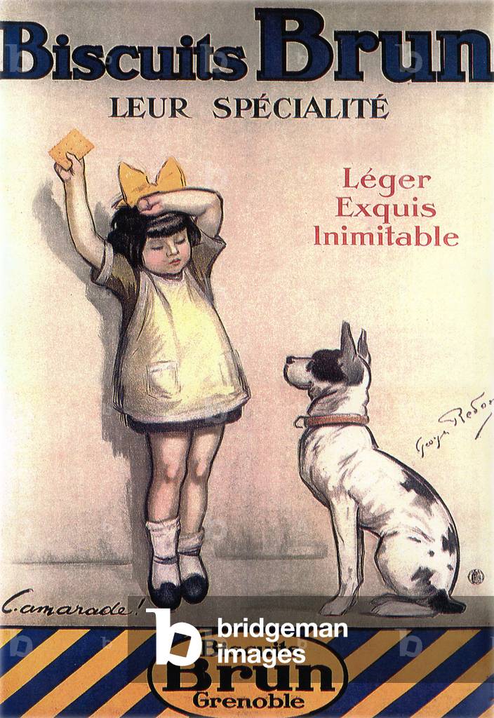 Advertisement  for french Brun biscuits, c. 1920 (print)