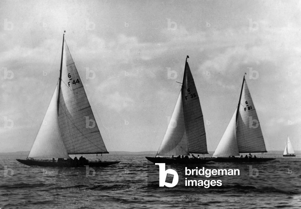Sailboats in bay of Arcachon, France, Postcard