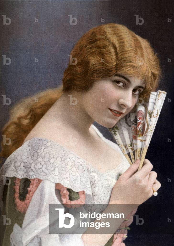 French comedian Marie-Louise Derval as Blanche de Nevers in play 
