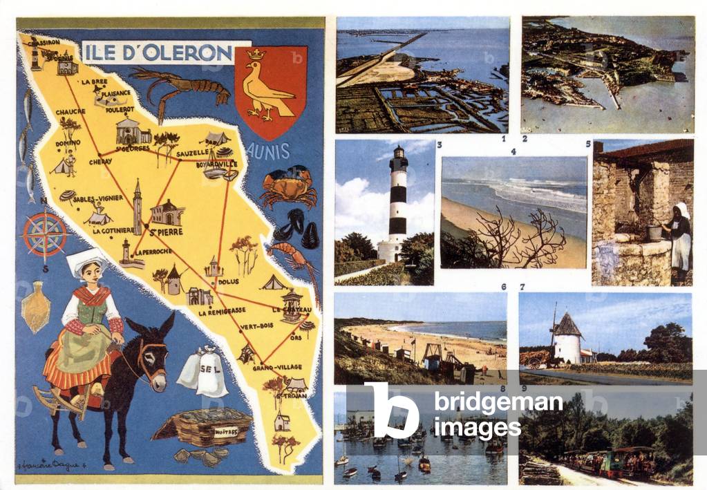 Ile d'Oleron, France, Postcard, c. 1960