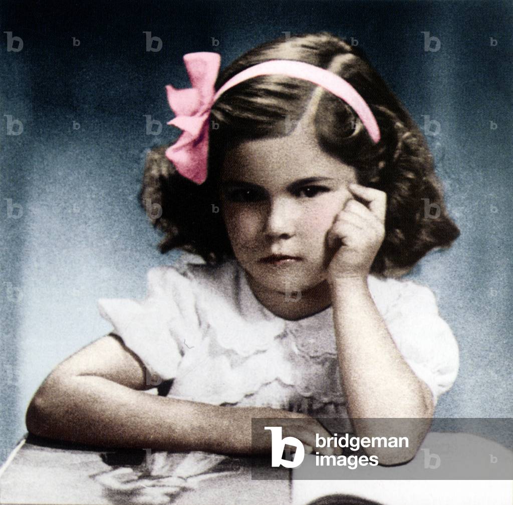 French singer Sylvie Vartan, as a child, 1948