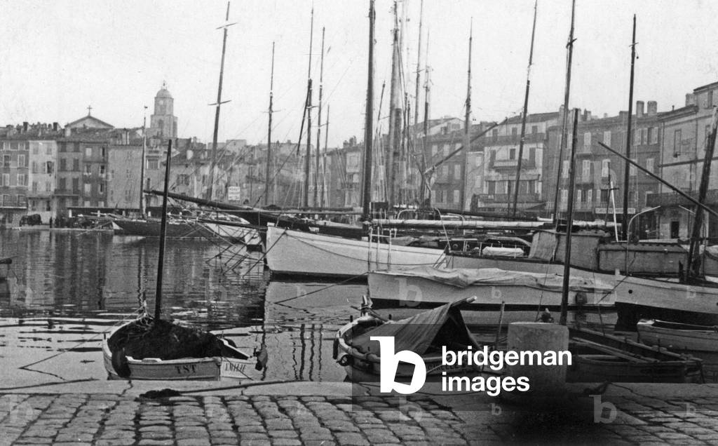 Saint-Tropez, France, the harbour, Postcard, c. 1935