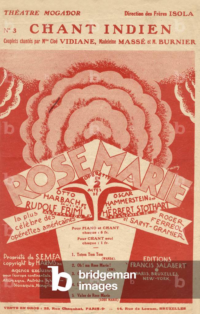 Cover of score of song Rose Marie