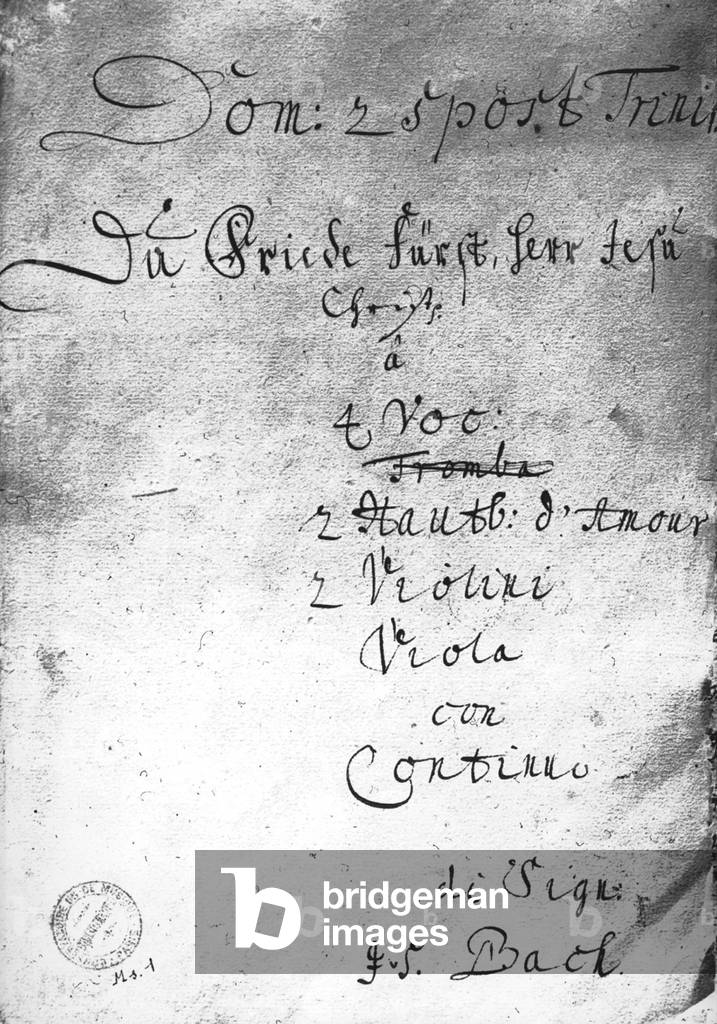 original manuscript of the cantata by Johann Sebastian Bach