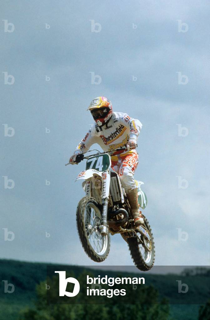 The 250cc motorcycle cross driver Frederic Bolley in 1993