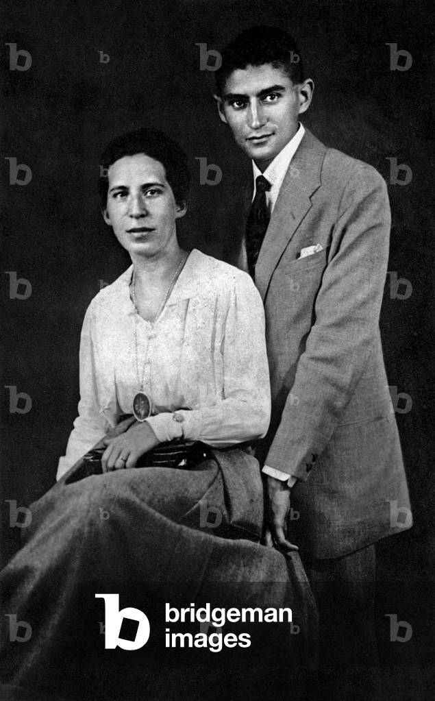 Franz Kafka  czeck writer with his fiancee Felice Bauer in Budapest, july 1917