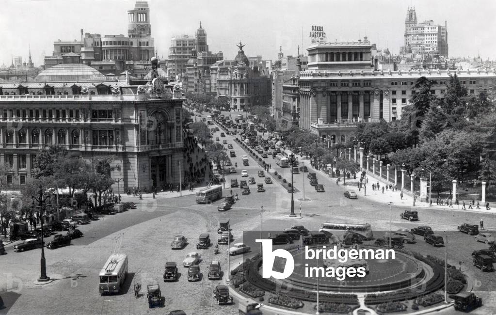 Madrid, Spain: Cybele Circus and Alcala Street , Postcard, 1956